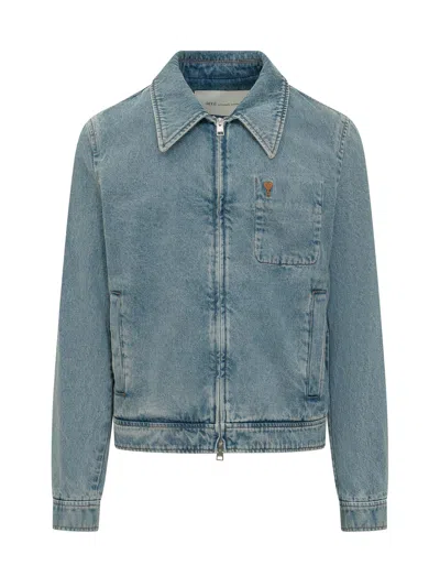 Ami Alexandre Mattiussi Zip-up Fashion Jacket In Blue