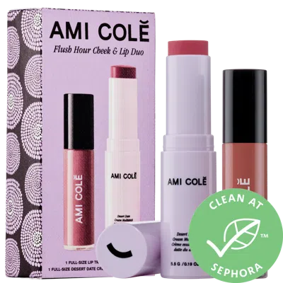 Ami Colé Flush Hour Cream Blush & Lip Oil Set In Pink