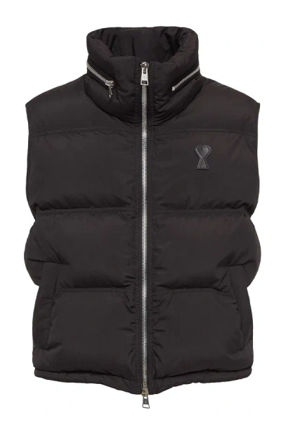 Ami Alexandre Mattiussi Nylon Down Vest In Black