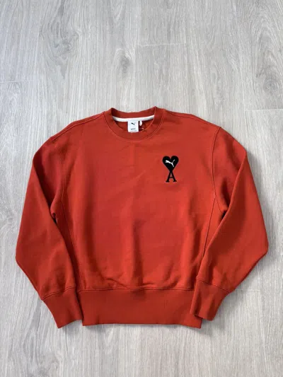 Pre-owned Ami X Puma Ami Sweatshirt In Orange
