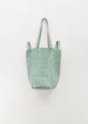 Amiacalva Cotton Flower Tote M In Green