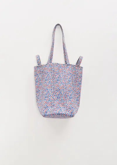 Amiacalva Cotton Liberty Flower Tote M In Blue / Pink