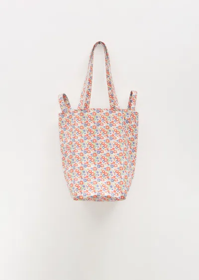 Amiacalva Cotton Liberty Flower Tote M In Red Multi