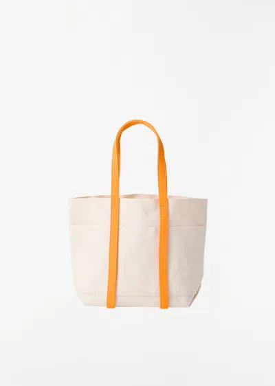 Amiacalva Washed Canvas Two-tone Tote, Small In Orange