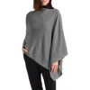 Amicale Women's Cashmere Knit Asymmetrical Poncho In Midgrey