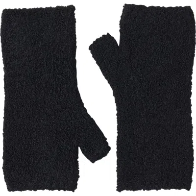 Amicale Boucle Cashmere Blend Fingerless Hand Warmers In Black