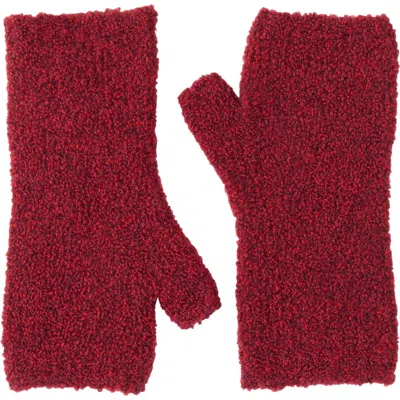 Amicale Boucle Cashmere Blend Fingerless Hand Warmers In Cranberry Melange