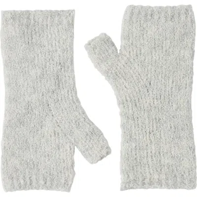 Amicale Boucle Cashmere Blend Fingerless Hand Warmers In Lt Grey