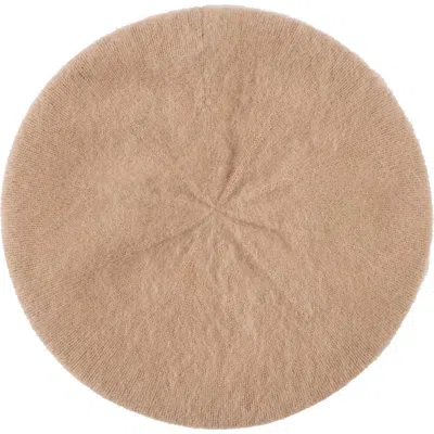Amicale Brushed Cashmere Beret In Camel