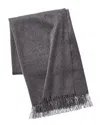 Amicale Cashmere 100% Cashmere Throw With Fringe In Gray