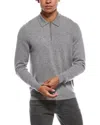 Amicale Cashmere 1/4-zip Cashmere Polo Sweater In Gray