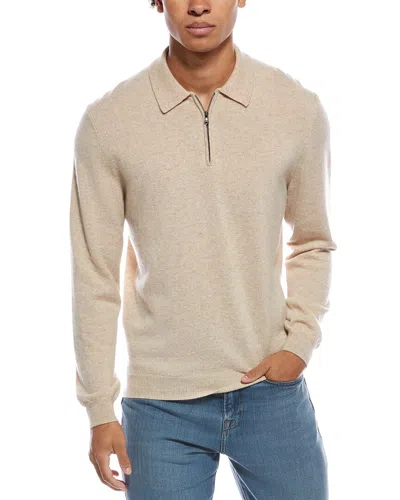 AMICALE CASHMERE AMICALE CASHMERE 1/4-ZIP CASHMERE POLO SWEATER