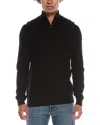 Amicale Cashmere 1/4-zip Cashmere Sweater In Black