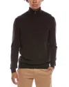 Amicale Cashmere 1/4-zip Cashmere Sweater In Brown