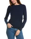 Amicale Cashmere Basic Crewneck Cashmere Sweater In Navy