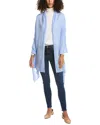 Amicale Cashmere Basic Featherweight Cashmere Wrap In Blue