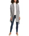 Amicale Cashmere Basic Featherweight Cashmere Wrap In Grey