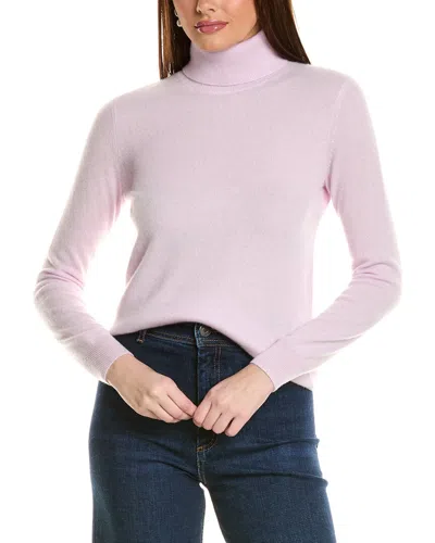 Amicale Cashmere Basic Turtleneck Cashmere Sweater In Pink