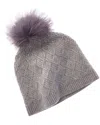 Amicale Cashmere Basketweave Cashmere Hat In Brown