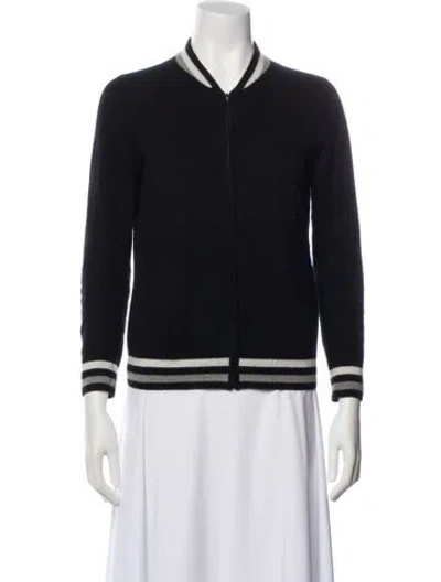 Pre-owned Amicale Cashmere Bomber Jacket In Black