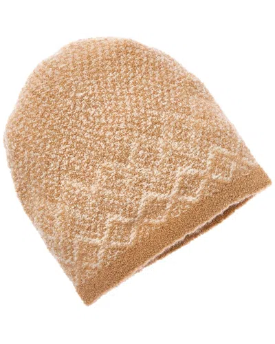 Amicale Cashmere Boucle Cashmere Hat In Brown