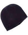 Amicale Cashmere Bow Cashmere Beanie In Black