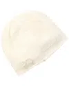 Amicale Cashmere Bow Cashmere Beanie In White