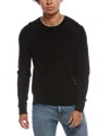Amicale Cashmere Brioche Two-tone Cashmere Crewneck Sweater In Black