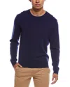 Amicale Cashmere Brioche Two-tone Cashmere Crewneck Sweater In Blue