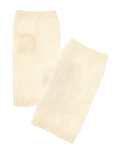 Amicale Cashmere Brushed Cashmere Armwarmers In White