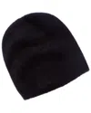 Amicale Cashmere Brushed Slouch Cashmere Beanie In Black