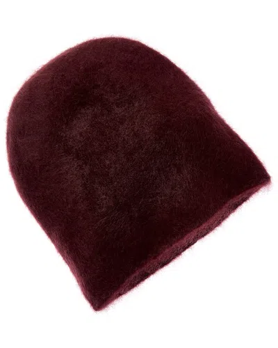 Amicale Cashmere Brushed Slouch Cashmere Beanie In Burgundy