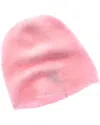 Amicale Cashmere Brushed Slouch Cashmere Beanie In Pink