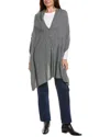 Amicale Cashmere Button Shoulder Cashmere Poncho In Multi