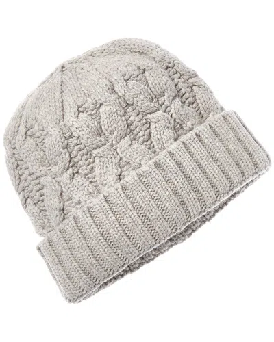 Amicale Cashmere Chunky Cable Cuffed Wool & Cashmere-blend Hat In Brown