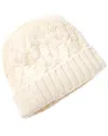 Amicale Cashmere Chunky Cable Cuffed Wool & Cashmere-blend Hat In Neutral
