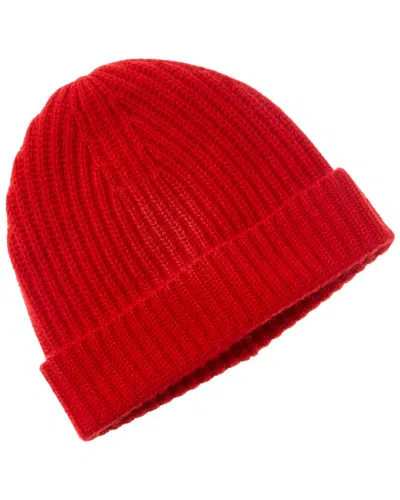AMICALE AMICALE CASHMERE CHUNKY RIB CUFFED CASHMERE HAT
