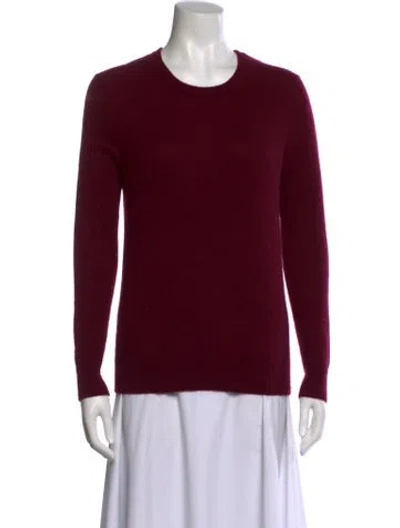 Pre-owned Amicale Cashmere Crew Neck Sweater In Burgundy
