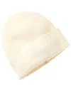 Amicale Cashmere Rib Knit Cuffed Cashmere Hat In Brown