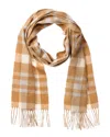 Amicale Cashmere Exploded Plaid Cashmere Scarf In Brown