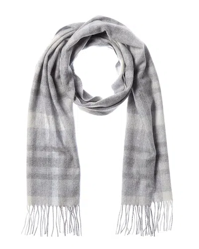 Amicale Cashmere Exploded Plaid Cashmere Scarf In Gray