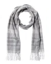 Amicale Cashmere Exploded Plaid Cashmere Scarf In Brown