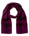Amicale Cashmere Exploded Plaid Cashmere Scarf In Red