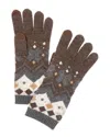 Amicale Cashmere Fairisle Wool & Cashmere-blend Gloves In Brown