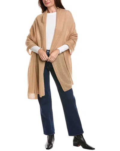 Amicale Cashmere Feather Weight Cashmere Travel Wrap In Brown