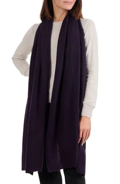 Amicale Cashmere Featherweight Scarf In Dark Purple
