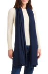 Amicale Cashmere Featherweight Scarf In Navy