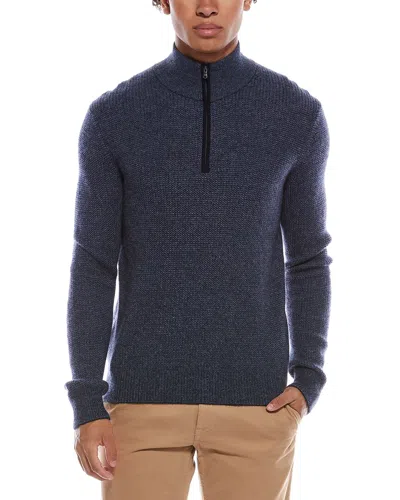 AMICALE CASHMERE AMICALE CASHMERE FEEDER PIQUE ZIP CASHMERE SWEATER