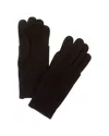 Amicale Cashmere Fold-over Rib Cuff Cashmere Gloves In Black