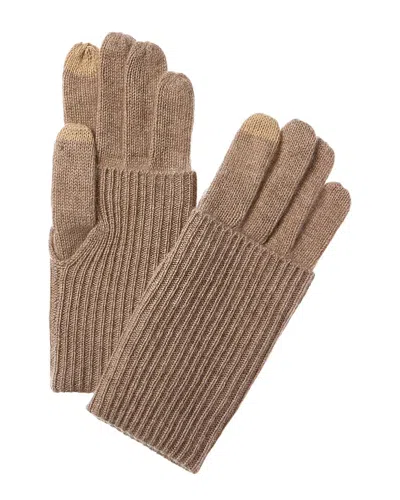 AMICALE CASHMERE FOLD-OVER RIB CUFF CASHMERE GLOVES